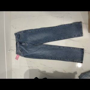 Missy empire perrie straight leg split detail jean